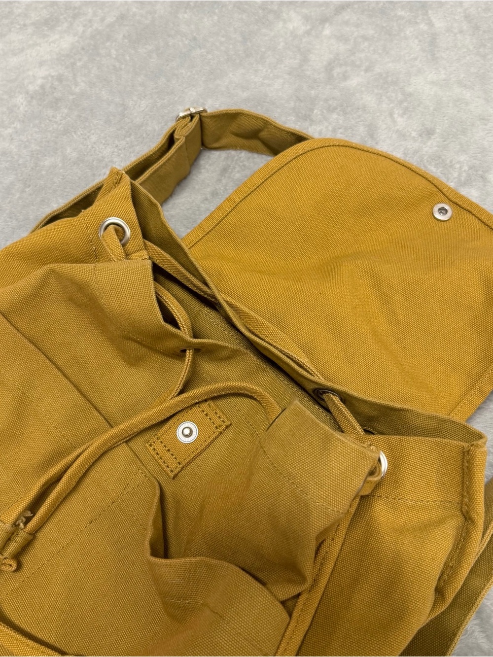 Baggu Tan Brown Drawstring Duck Canvas Rucksack Backpack - Picture 3 of 8